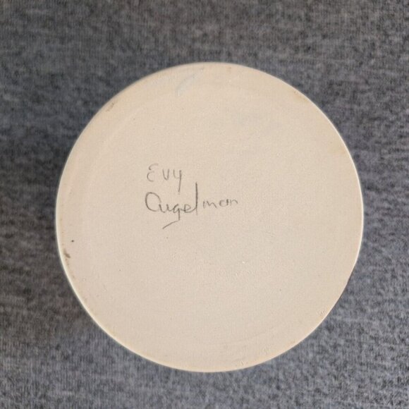 Thrown Pottery Sugar/Trinket Bowl, Signed "Evy Cugelman" - Picture 3 of 4
